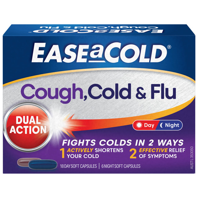 EASEaCOLD Cough, Cold & Flu Day/Night 24 Soft Capsules EASEaCOLD Cough, Cold & Flu Day/Night 24 Soft Capsules