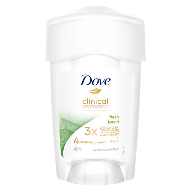 Dove Clinical Protection Antiperspirant Deodorant 96-hour sweat and odour protection Fresh Touch for 3x stronger protection than a basic stick deodorant 45 mL