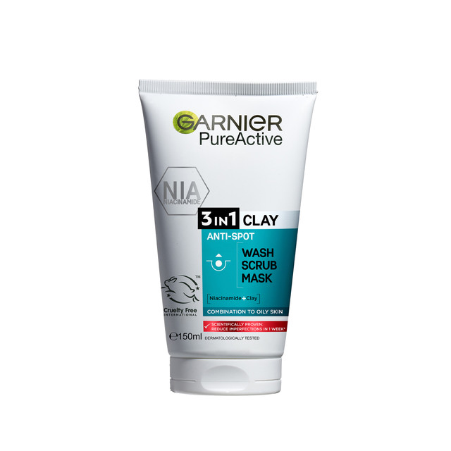 Garnier Pure Active 3 in 1 Wash, Scrub & Mask Garnier Pure Active 3 in 1 Wash, Scrub & Mask