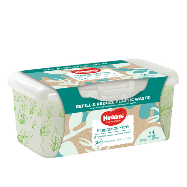 Huggies Refillable Baby Wipes Tub 64 Pack Huggies Refillable Baby Wipes Tub 64 Pack