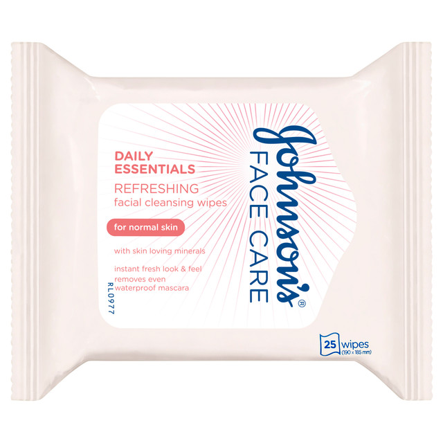 Johnson's Daily Essentials Cleansing Wipes Normal Skin 25 Pack