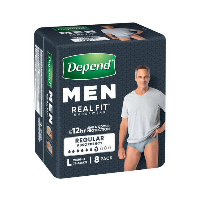 Depend Real Fit Incontinence Underwear Men Large 8 Pack Depend Real Fit Incontinence Underwear Men Large 8 Pack