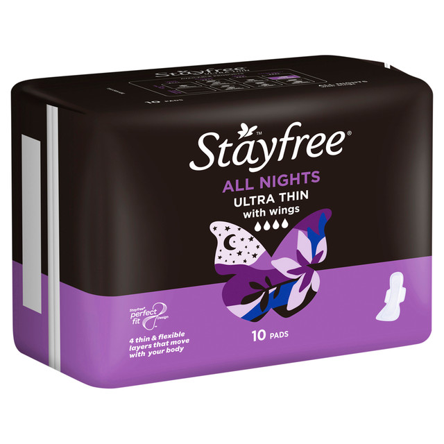 Stayfree Ultra Thin All Nights Pads With Wings 10 Pack Stayfree Ultra Thin All Nights Pads With Wings 10 Pack