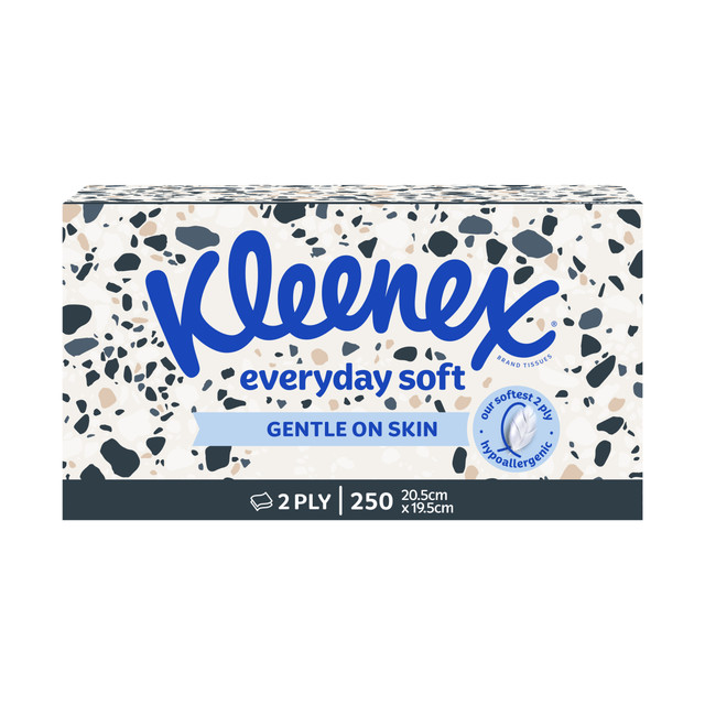 Kleenex Everday Silk Touch Facial Tissues, Jumbo Box 250 Sheets