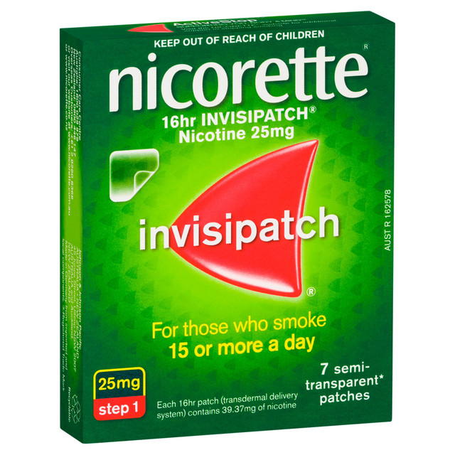 Nicorette® Quit Smoking Aid Nicotine 16hr Invisipatch 25mg Nicotine Patch Step 1 – 7 Patches