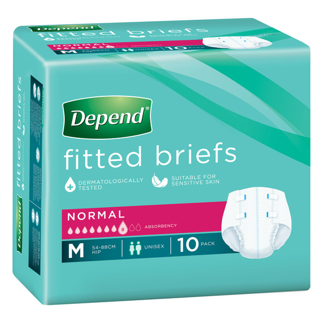 Depend Incontinence Fitted Briefs Unisex Normal Medium 10 Pack Depend Incontinence Fitted Briefs Unisex Normal Medium 10 Pack