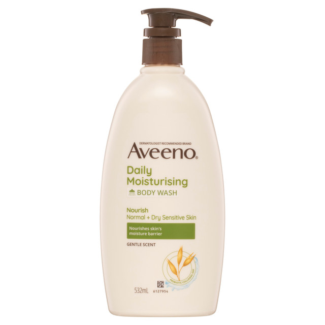 Aveeno Daily Moisturising Light Fragrance Gentle Scent Body Wash Nourish Normal Dry Sensitive Skin PH-Balanced 532mL