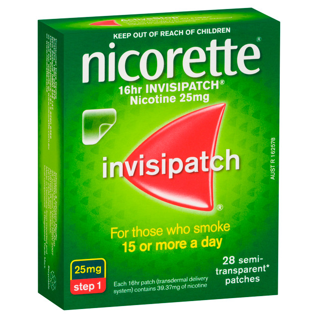Nicorette Quit Smoking Nicotine 16 Hour Invisipatch Step 1 28 Pack