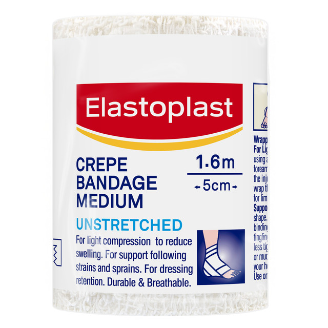 Elastoplast Medium Crepe Bandage 5cm x 1.6m Elastoplast Medium Crepe Bandage 5cm x 1.6m