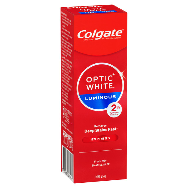 Colgate Optic White Luminous Express Teeth Whitening Toothpaste, 85g