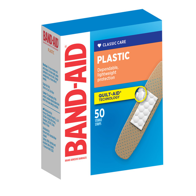 Band-Aid Plastic Strips 50 Pack