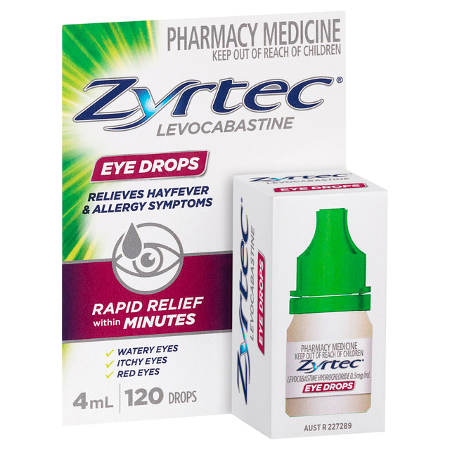 Zyrtec Hayfever & Allergy Relief Antihistamine Eye Drops 4mL Zyrtec Hayfever & Allergy Relief Antihistamine Eye Drops 4mL