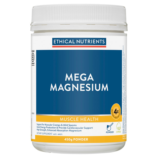 Ethical Nutrients Mega Magnesium 450g Powder Citrus Ethical Nutrients Mega Magnesium 450g Powder Citrus