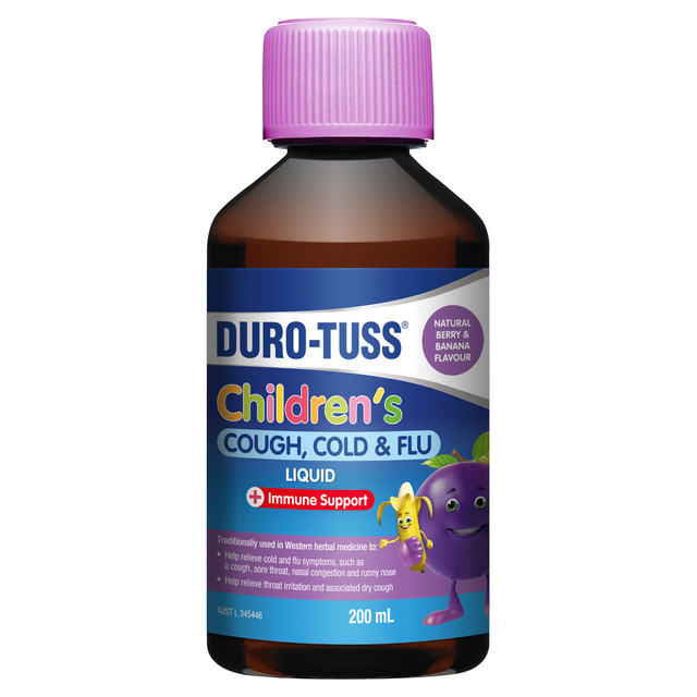 DURO-TUSS Children's Cough, Cold & Flu Liquid + Immune Support  200mL