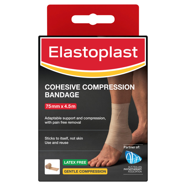 Elastoplast Cohesive Compression Bandage 75mm x 4.5m Elastoplast Cohesive Compression Bandage 75mm x 4.5m