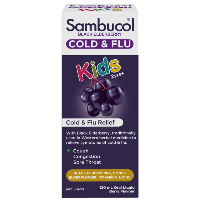 Sambucol Black Elderberry Cold & Flu Relief Kids Liquid 120ml