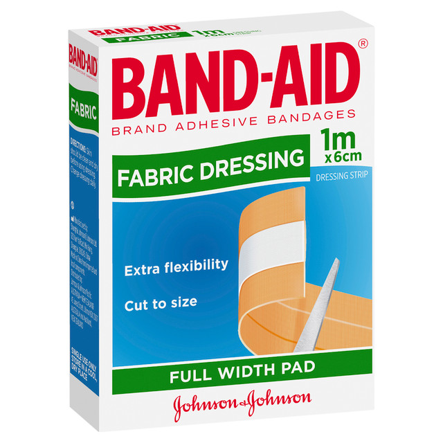 Band-Aid Fabric Dressing Full Width Pad 1m x 6cm