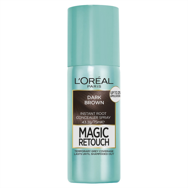 L'Oréal Paris Magic Retouch Temporary Root Concealer Spray - Dark Brown (Instant Grey Hair Coverage)