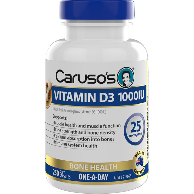 Caruso's Vitamin D3 1000IU 250 Capsules