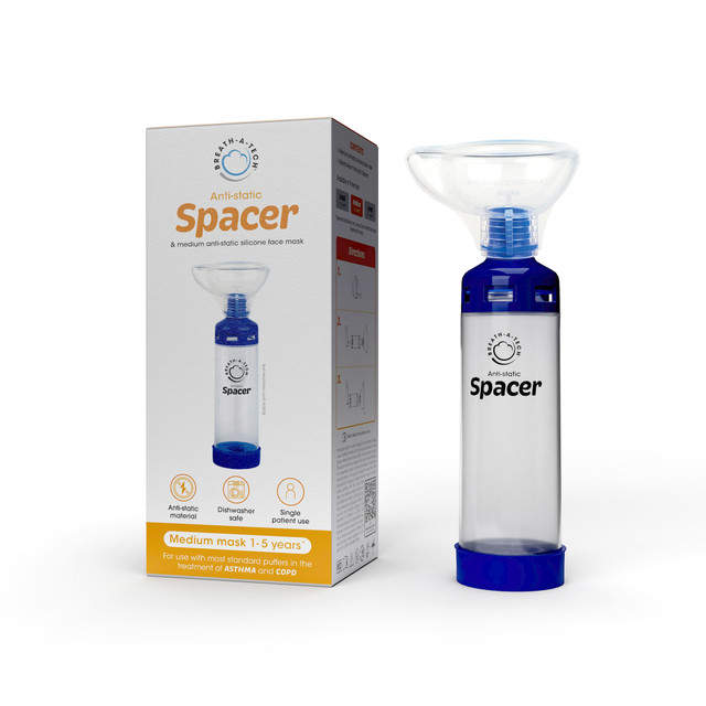 Breath-A-TECH Spacer And Silicon Face Mask Medium Mask Age 1-6 Breath-A-TECH Spacer And Silicon Face Mask Medium Mask Age 1-6