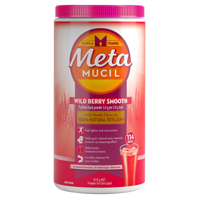 Metamucil Daily Fibre Supplement Smooth Wild Berry Powder 114 Dose