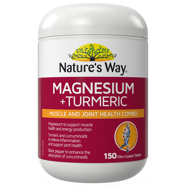 Nature's Way Magnesium + Turmeric 150 Tablets