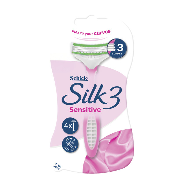 Schick Silk 3 Sensitive Disposable Razors 4pk