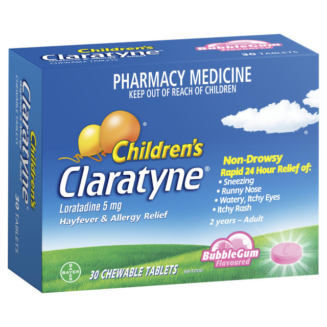 Claratyne Chewable Tablets Bubblegum  Flavoured 30 Pack