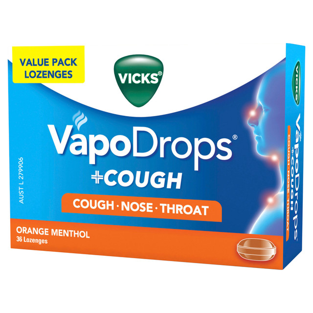 Vicks VapoDrops Cough Orange 36 Lozenges