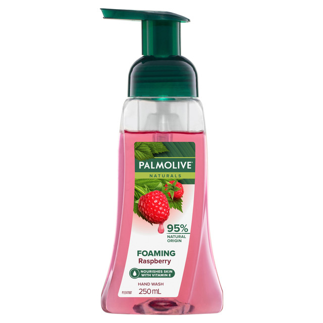 Palmolive Naturals, Foaming Hand Wash, Raspberry, 250mL Pump Palmolive Naturals, Foaming Hand Wash, Raspberry, 250mL Pump