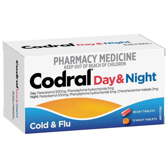 Codral Day & Night Cold & Flu Tablets Cold & Flu symptom Relief (36 Day + 12 Night Tablets)
