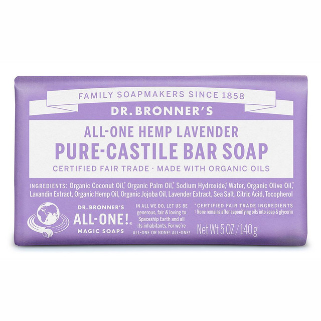 Dr. Bronner's Pure-Castile Lavender Bar Soap 140g