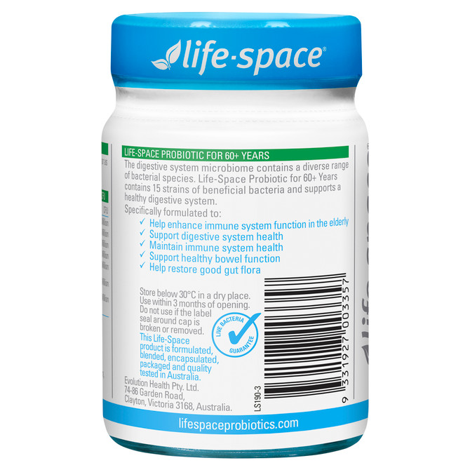 Life-Space Probiotic for 60+ Years 60 Hard Capsules