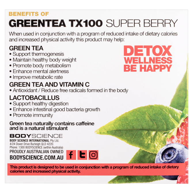 BSc Green Tea TX100 Super Berry 60 Pack 3g