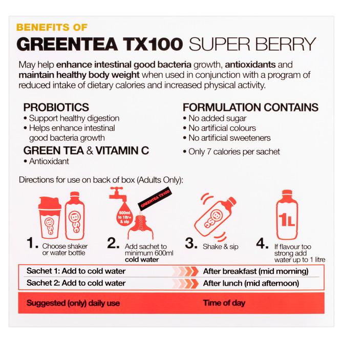 BSc Green Tea TX100 Super Berry 60 Pack 3g