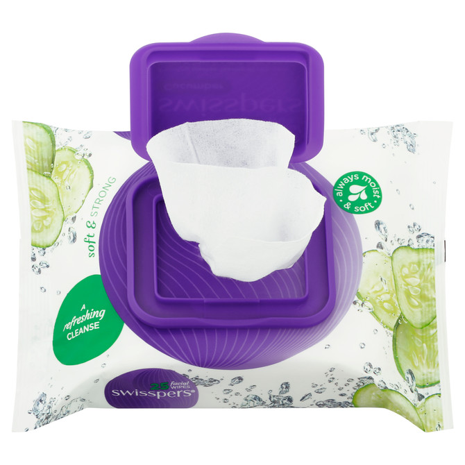 Swisspers Cucumber Facial Wipes 25 pack