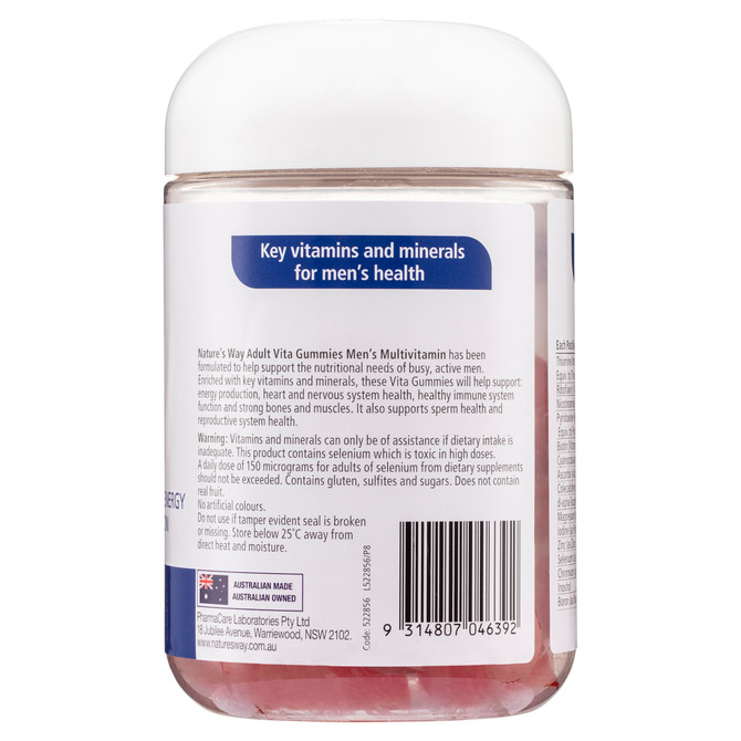 Nature's Way Adult Vita Gummies Men's Multivitamin 100 Raspberry Flavoured Pastilles