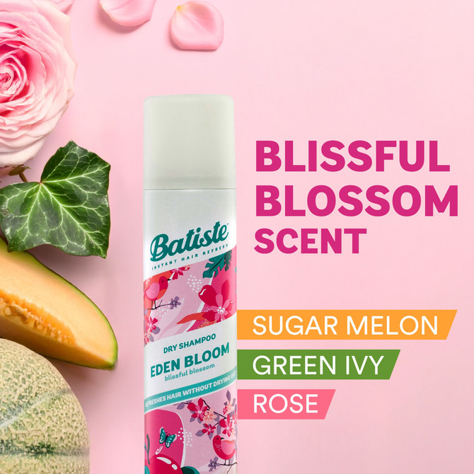 Batiste Eden Bloom Dry Shampoo | Fruity & Floral Fragrance | Instant Hair Refresh | 200 mL
