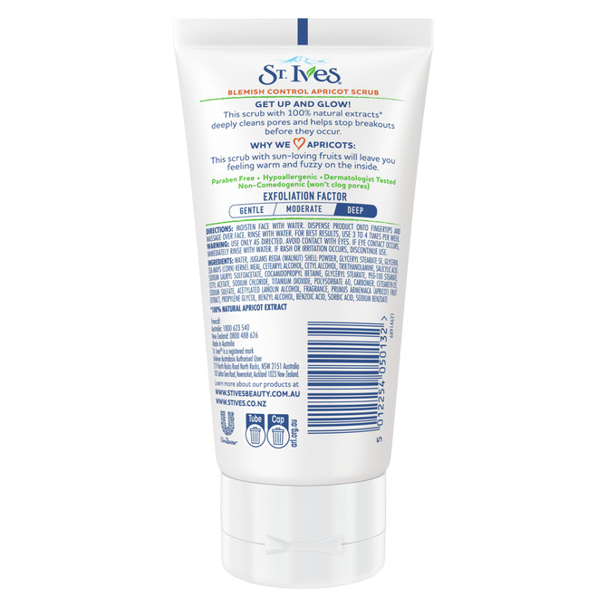 St Ives  Facial Scrub Blemish Control Apricot Contains 2% Salicylic Acid 150ml