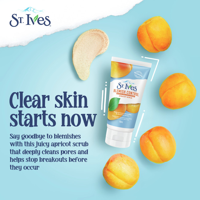 St Ives  Facial Scrub Blemish Control Apricot Contains 2% Salicylic Acid 150ml