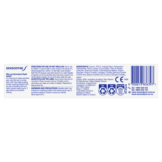 Sensodyne Rapid Relief 100g Toothpaste