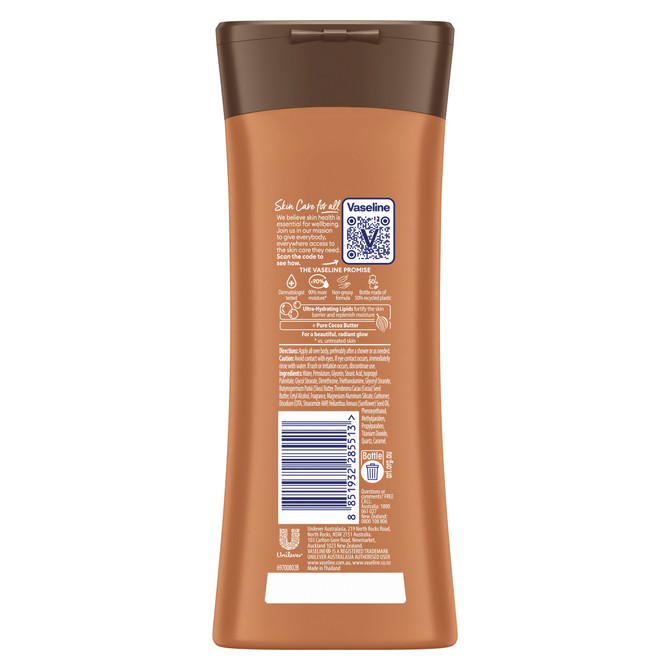 Vaseline Intensive Care Body Lotion for dry skin Cocoa Glow 48h moisturising skin care 225 ml
