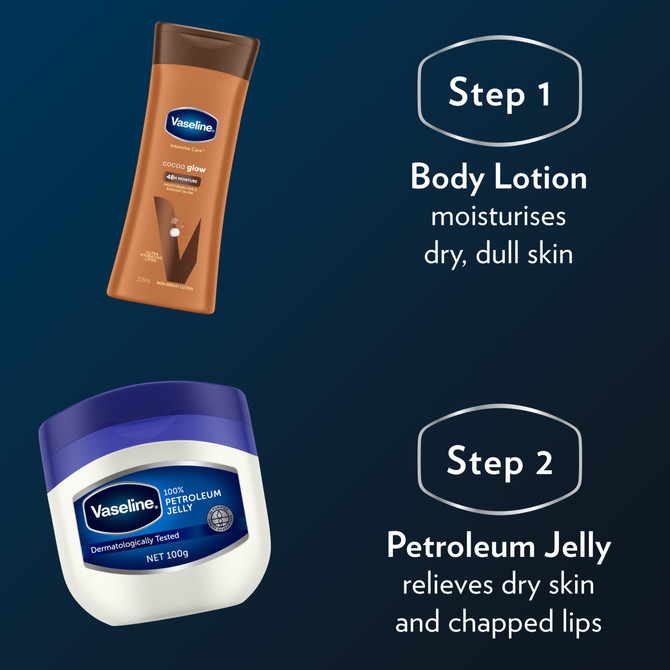Vaseline Intensive Care Body Lotion for dry skin Cocoa Glow 48h moisturising skin care 225 ml