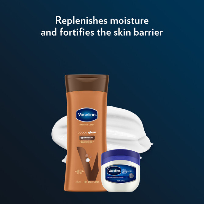 Vaseline Intensive Care Body Lotion for dry skin Cocoa Glow 48h moisturising skin care 225 ml