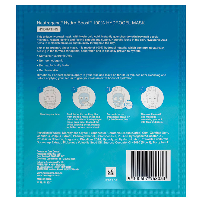 Neutrogena Hydro Boost Hydrating Hyaluronic Acid Hydrogel Face Mask 30g