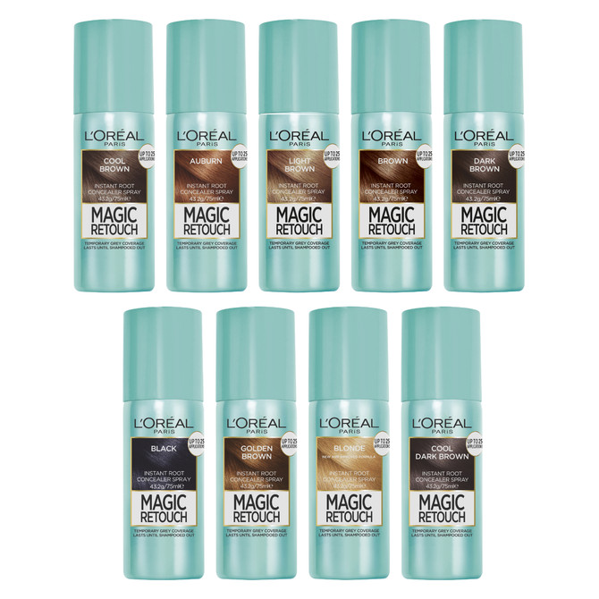 L'Oréal Paris Magic Retouch Temporary Root Concealer Spray - Cool Dark Brown (Instant Grey Hair Coverage)