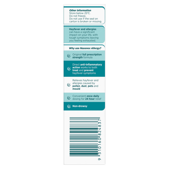 Nasonex Allergy Non-Drowsy 24 Hour Nasal Spray 65 sprays