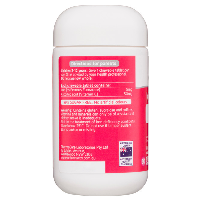 Nature's Way Kids Smart Iron + Vitamin C Chewable 50's