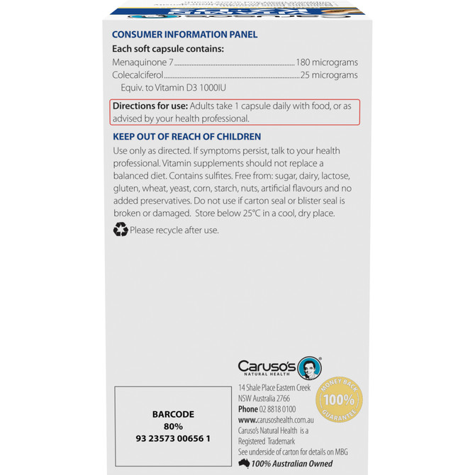 Caruso's Vitamin K2+D3 60s