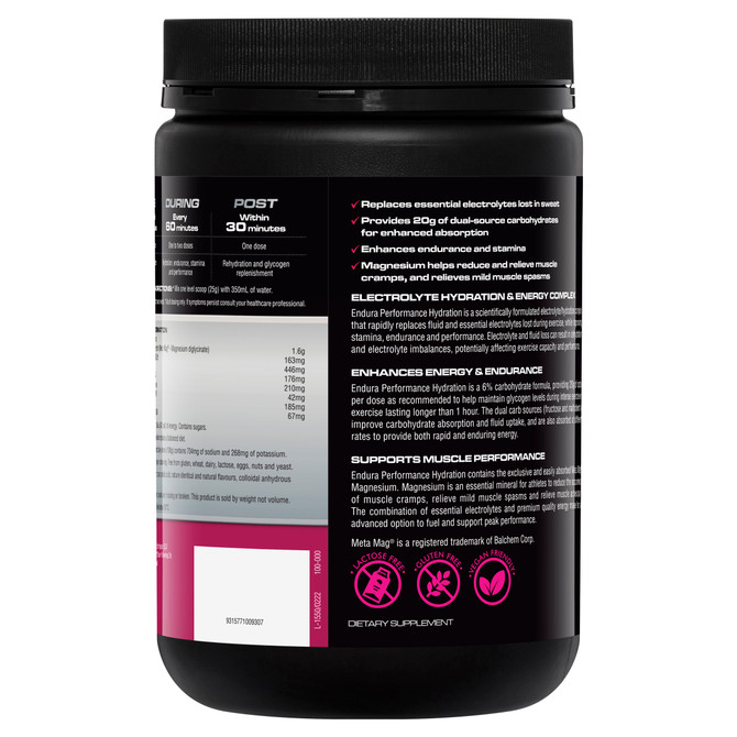 Endura Performance Hydration Raspberry 800g Powder